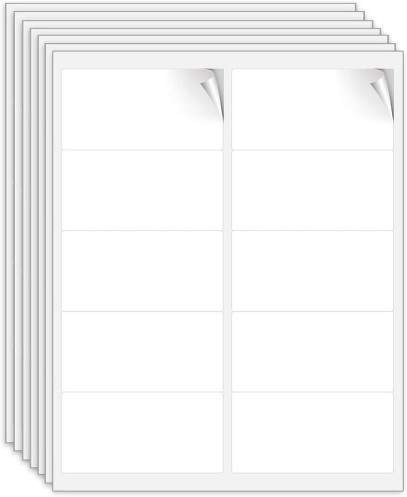 RBHK 10 per Page Labels, Blank White Permanent Adhesive Shipping Address Labels for Laser/Ink Jet Printer, 2" x 4", 10-UP Labels (100 Sheet, 1000 Labels) - Image 1